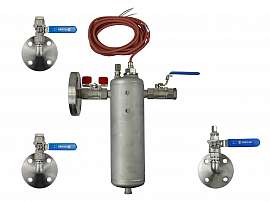 Inst. Kit VL..MV, Flange DN25-CF8, probe 150°C, stainl.st. for flat bottom tanks