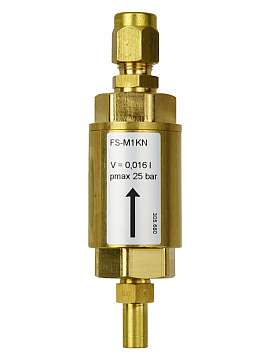 Liquid stop valve FS-M1KN, CF8/6 - 8mm connection piece, WS 24, brass, PEEK