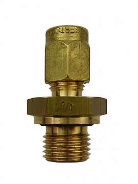 Straight Union KV6 - G1/4', brass G1/4'male with Flange, metric version
