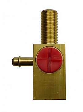 3-Way Cock with Nozzle (left), Brass + PA-12, G1/8' female