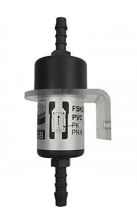 Liquid stop valve FSKS 3, H6, PN6, PVC, PK, wall holder