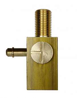 3-Way Cock with Nozzle (left), Brass G1/8'' female, m10x1a