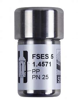 Liquid stop valve FSES 5, R1/8'f, PN25, ss, PP, FPM sealing