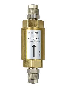 Liquid stop valve FS-M1KN, QU8/6, WS 24, brass, PEEK,