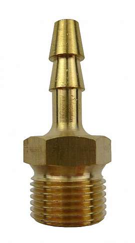 Hose Nozzle - R3/8' - S6 for Hose 6 mm Inside Clearance, Brass