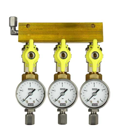 Ein Manometer Das Den Wasserdruck Im Rohrleitungssystem In Einem