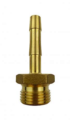 Hose Nozzle - G3/8' - S6 for Hose 6 mm Inside Clearance, Brass