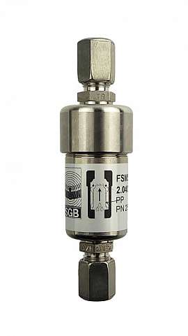 Liquid stop valve FSES 4, SWAGELOK 12 PN25, ss, PP, EPDM sealing