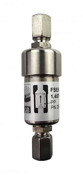 Liquid stop valve FSES 5, ss-CF8/6, PN25, ss, PP, FPM sealing