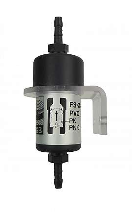 Liquid stop valve FSKS 3, H4, PN6, PVC, PK, wall holder
