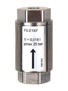 Fl&uuml;ssigkeitssperre FS-E1KF, SW24, V4A, PEEK, FKM, G1/8'i