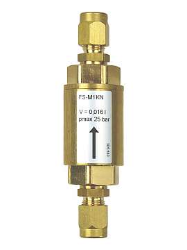 Liquid stop valve FS-M1KN, CF8/6, WS24, brass, PEEK,