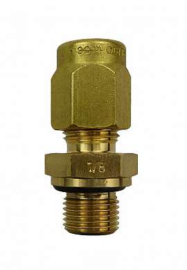 Straight Union KV6 - G1/8', brass G1/8'male with Flange, metric version
