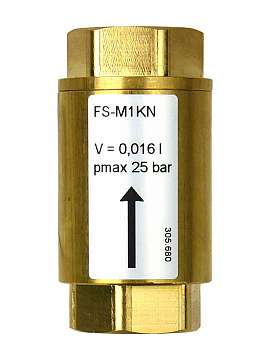Liquid stop valve FS-M1KN, WS 24, brass, PEEK, G1/8'f