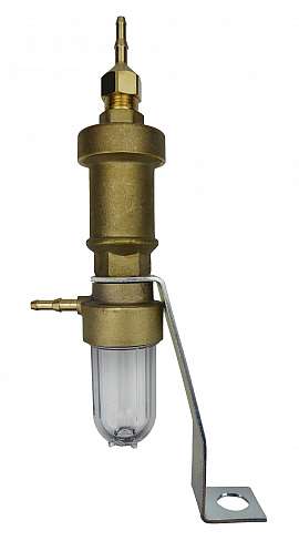 Liquid stop valve, H4, brass, condensate trap, holder