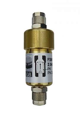 Liquid stop valve FSMS 1, QU8/6, PN25, brass, PK, NBR sealing